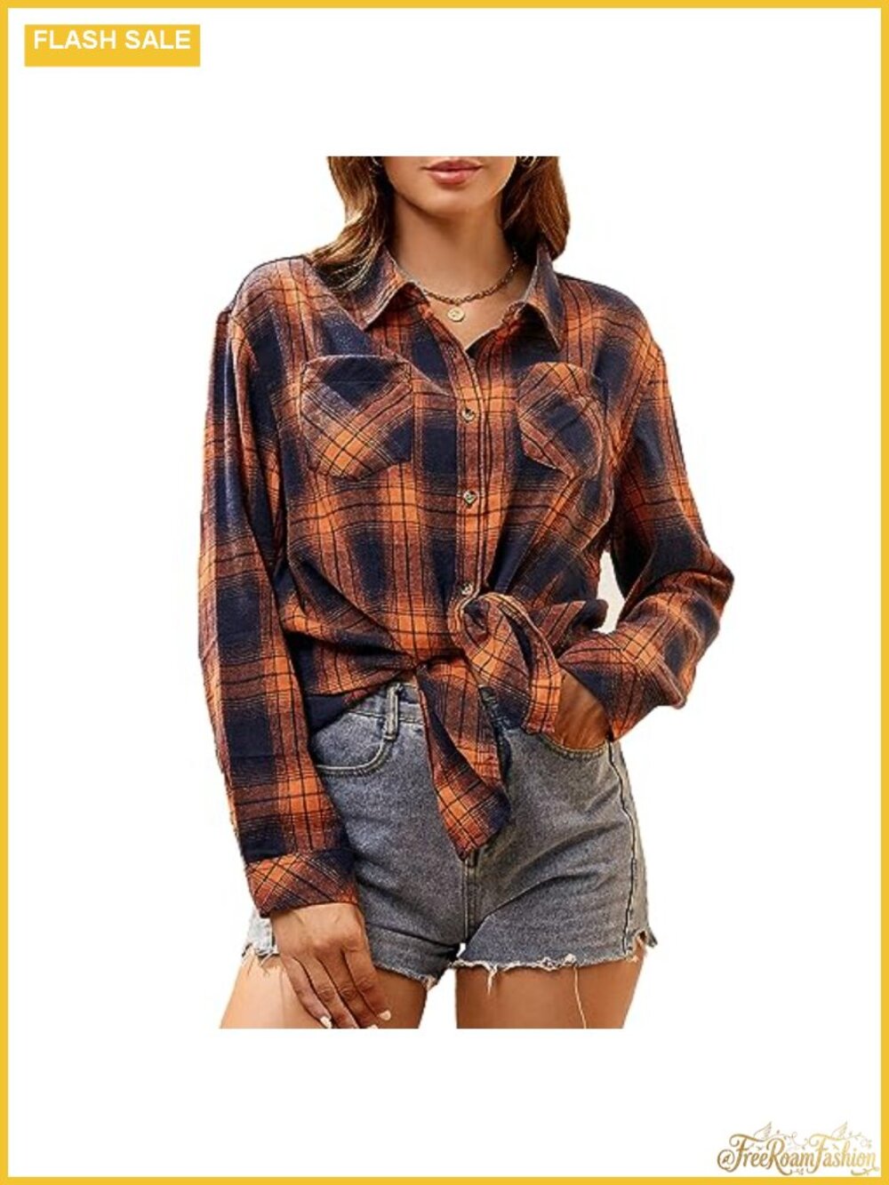Women's Flannel Button Down Shirt Long Sleeve Plaid Oversized Cotton Blend